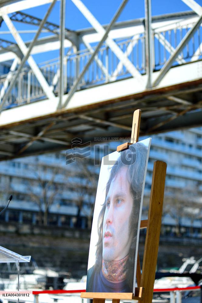 Anne Hildalgo Inaugurates The Jim Morrison Footbridge - Paris