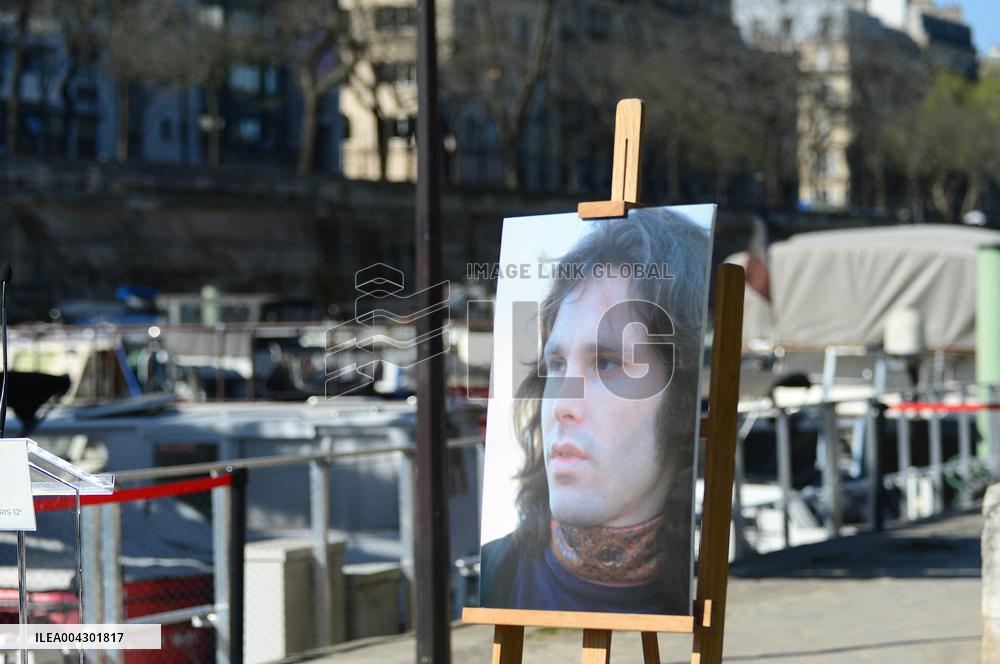 Anne Hildalgo Inaugurates The Jim Morrison Footbridge - Paris