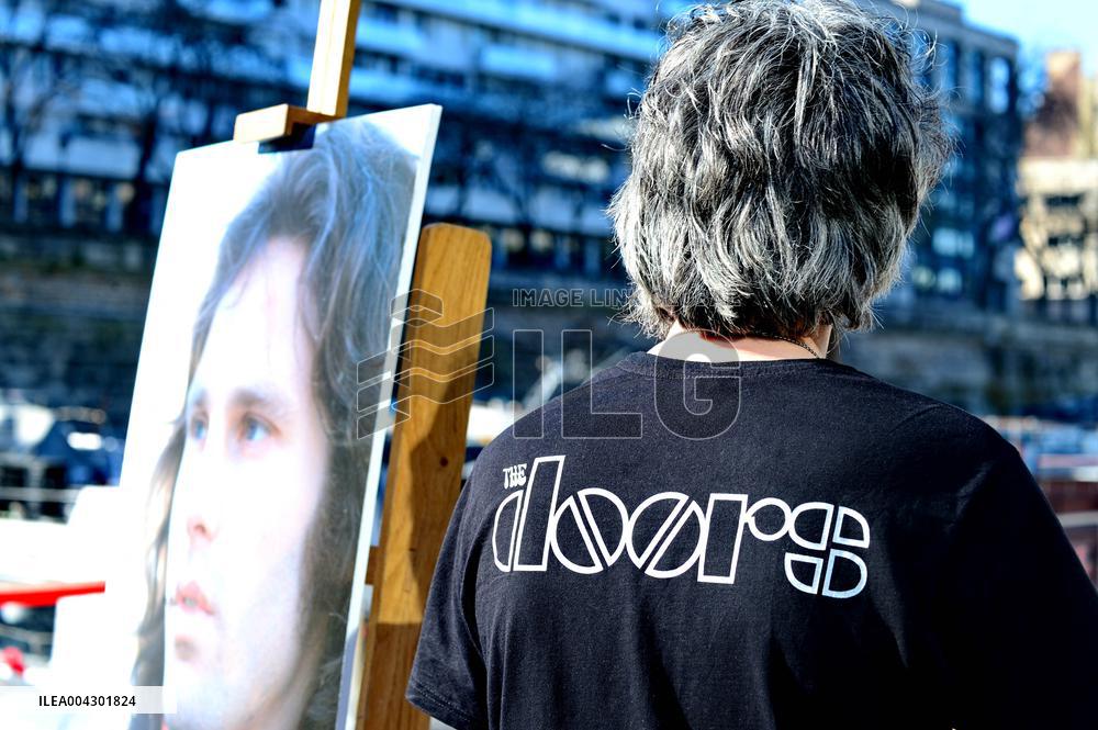 Anne Hildalgo Inaugurates The Jim Morrison Footbridge - Paris