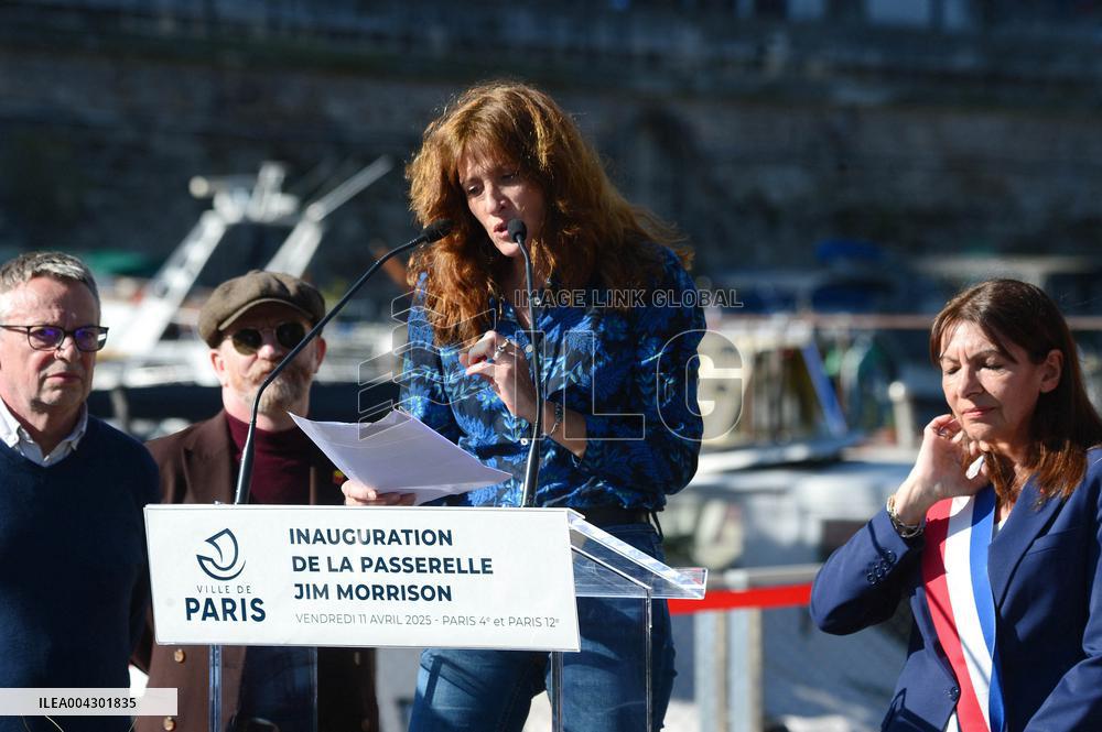 Anne Hildalgo Inaugurates The Jim Morrison Footbridge - Paris