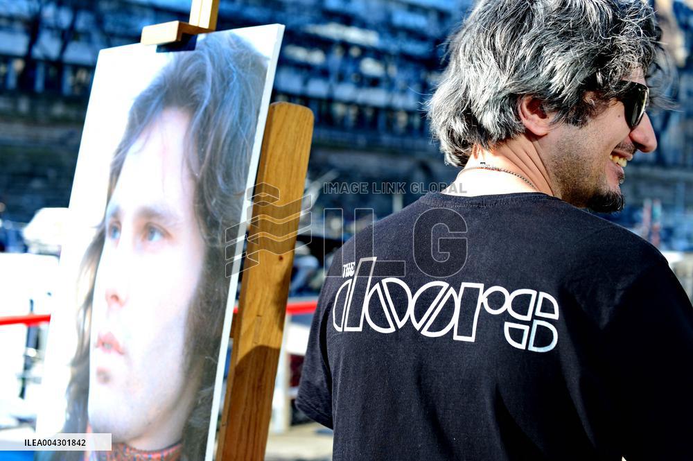 Anne Hildalgo Inaugurates The Jim Morrison Footbridge - Paris