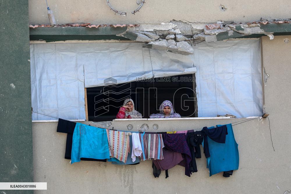 Damaged University Shelter - Gaza
