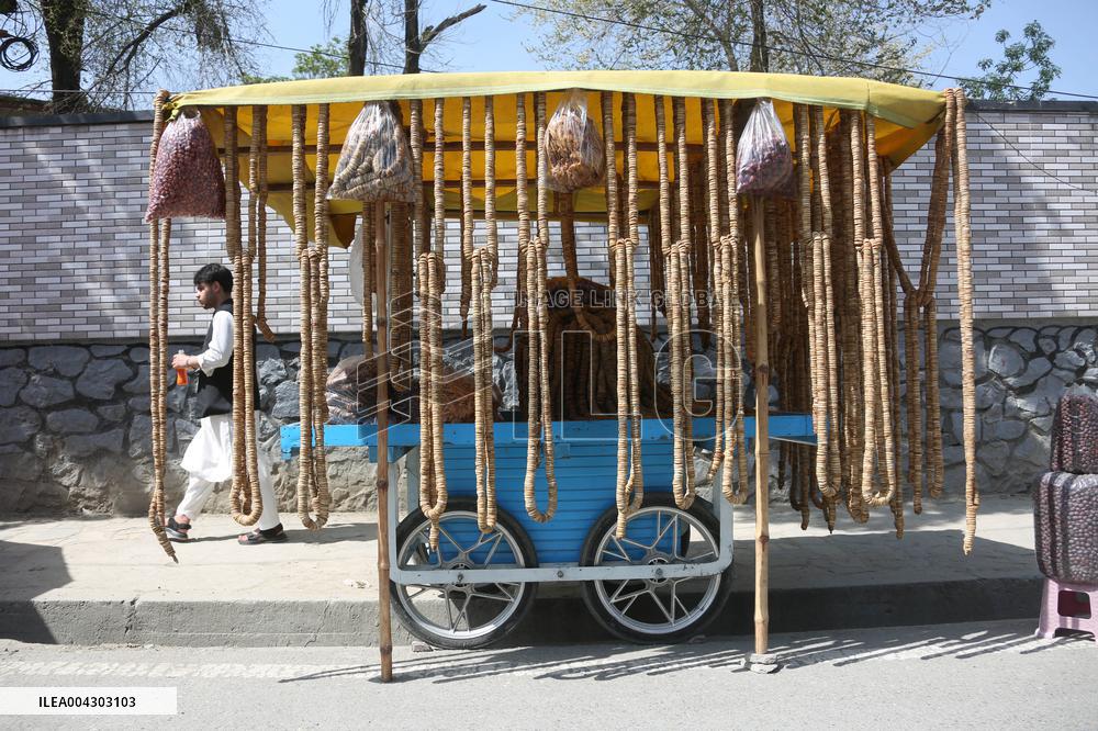 Dried Figs Stand Illustrations - Afghanistan