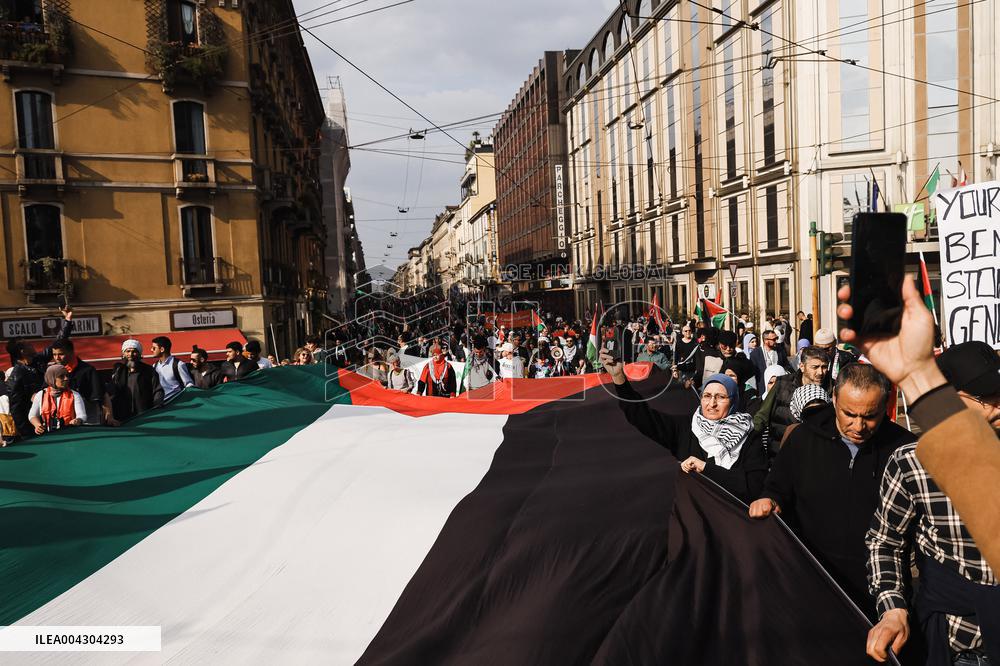 National Pro-Palestinian Demonstration For Ceasefire In Gaza - Milan
