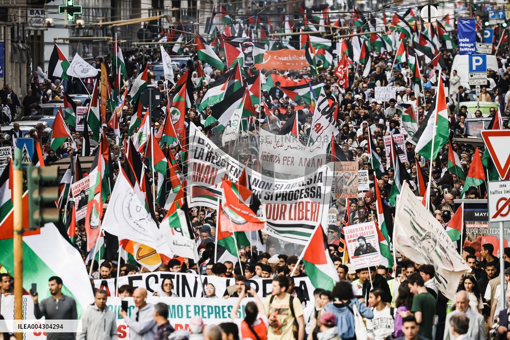 National Pro-Palestinian Demonstration For Ceasefire In Gaza - Milan