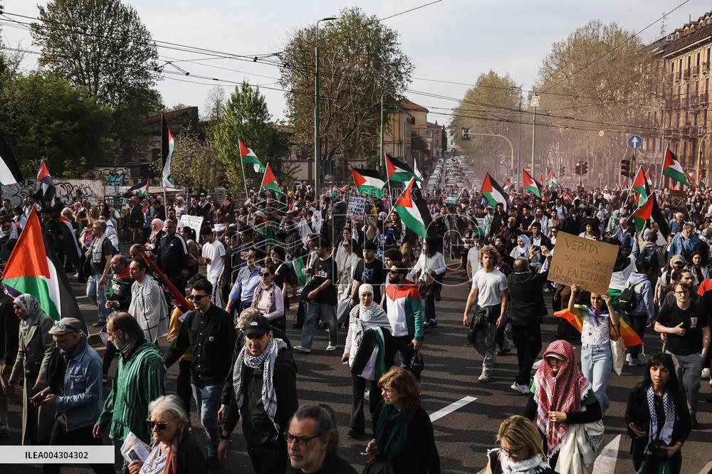 National Pro-Palestinian Demonstration For Ceasefire In Gaza - Milan