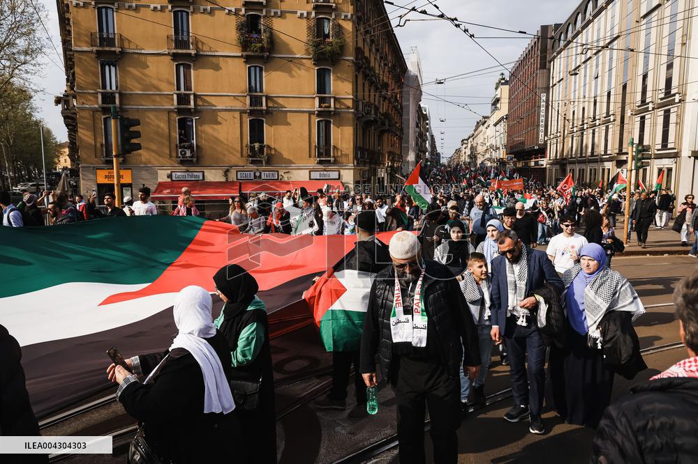 National Pro-Palestinian Demonstration For Ceasefire In Gaza - Milan