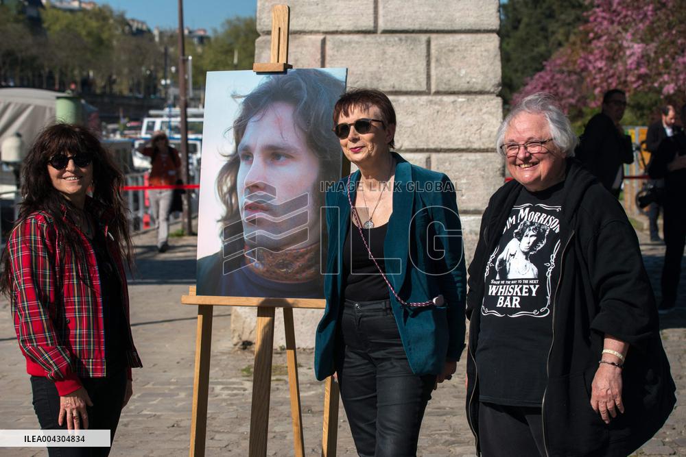 Anne Hidalgo Inaugurates The Jim Morrison Footbridge - Paris