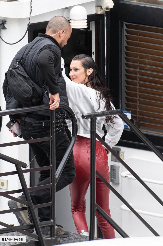 Bella Hadid on The Set of The Beauty Series - Paris
