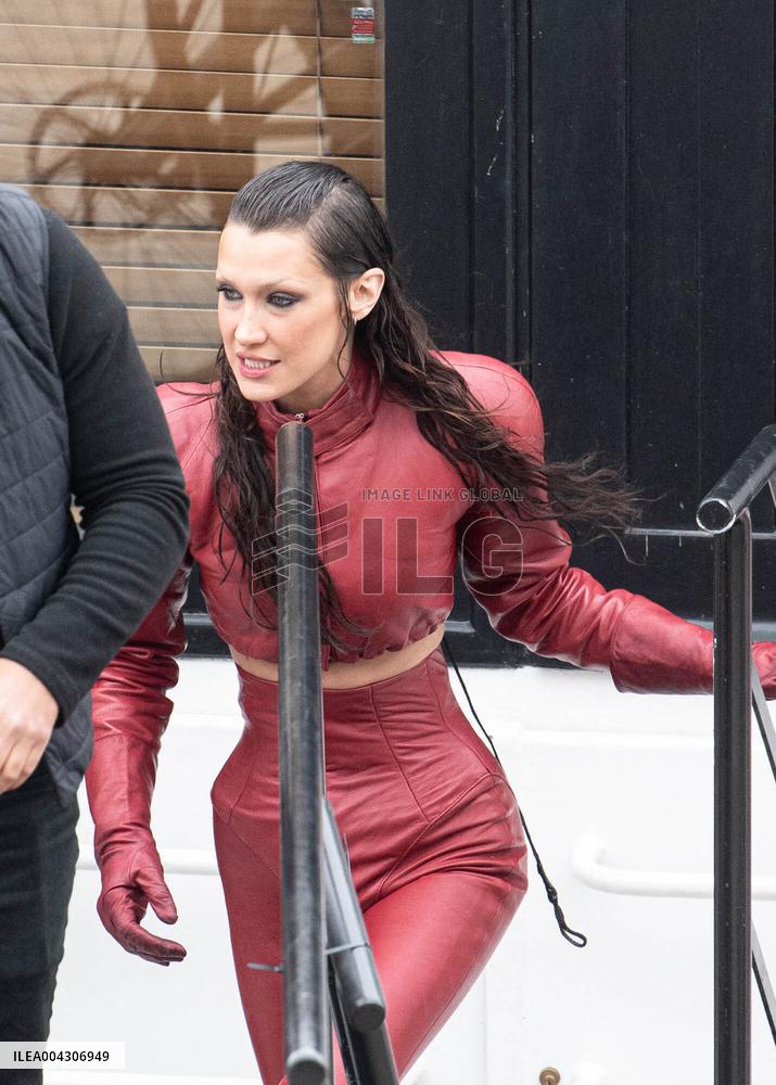 Bella Hadid on The Set of The Beauty Series - Paris