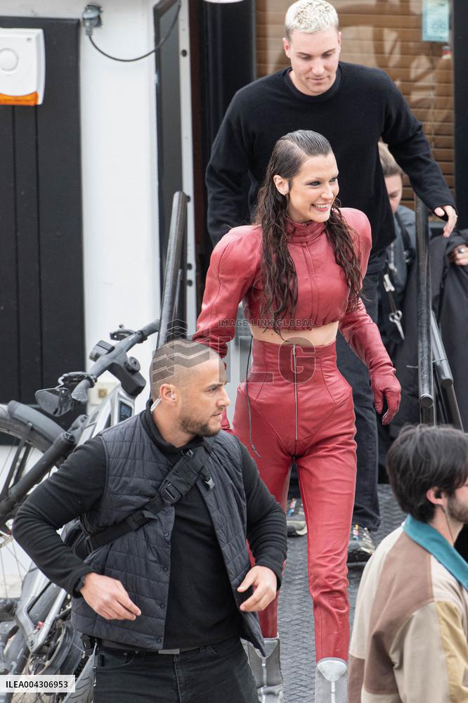 Bella Hadid on The Set of The Beauty Series - Paris