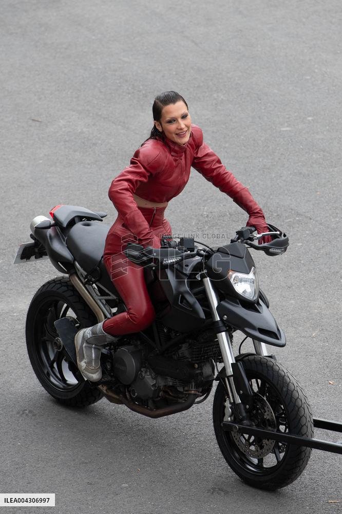 Bella Hadid on The Set of The Beauty Series - Paris