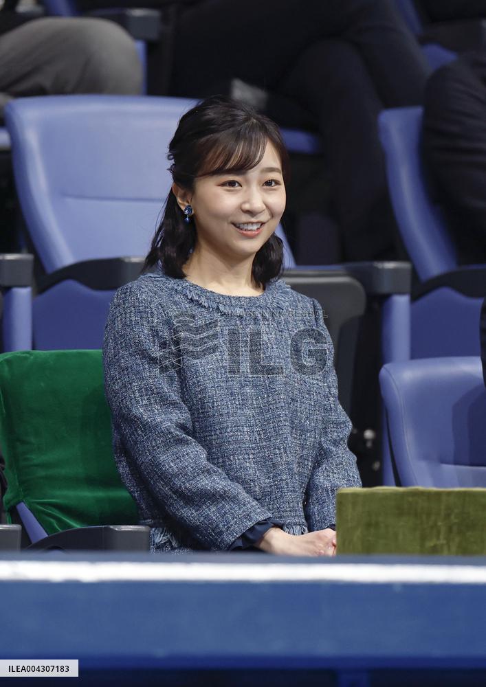 Princess Kako watches tennis match