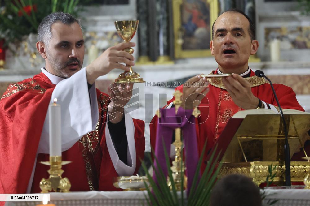 Christian Blessing Ceremony Of Branches In Calvi