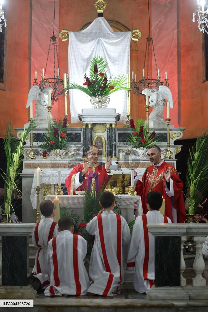 Christian Blessing Ceremony Of Branches In Calvi