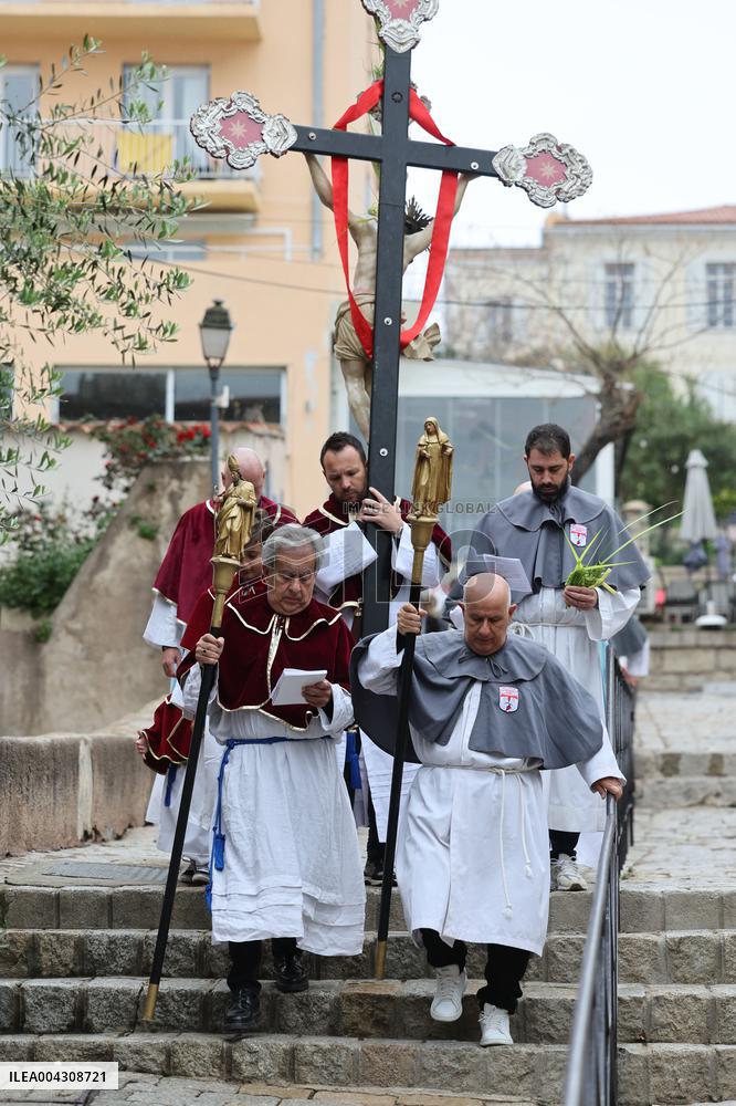 Christian Blessing Ceremony Of Branches In Calvi