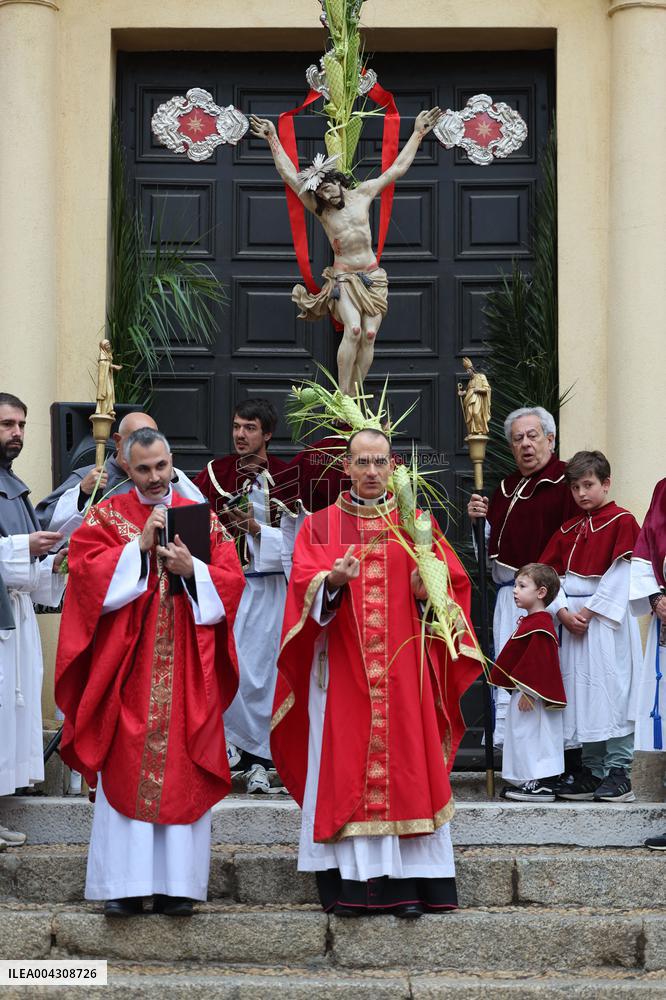 Christian Blessing Ceremony Of Branches In Calvi
