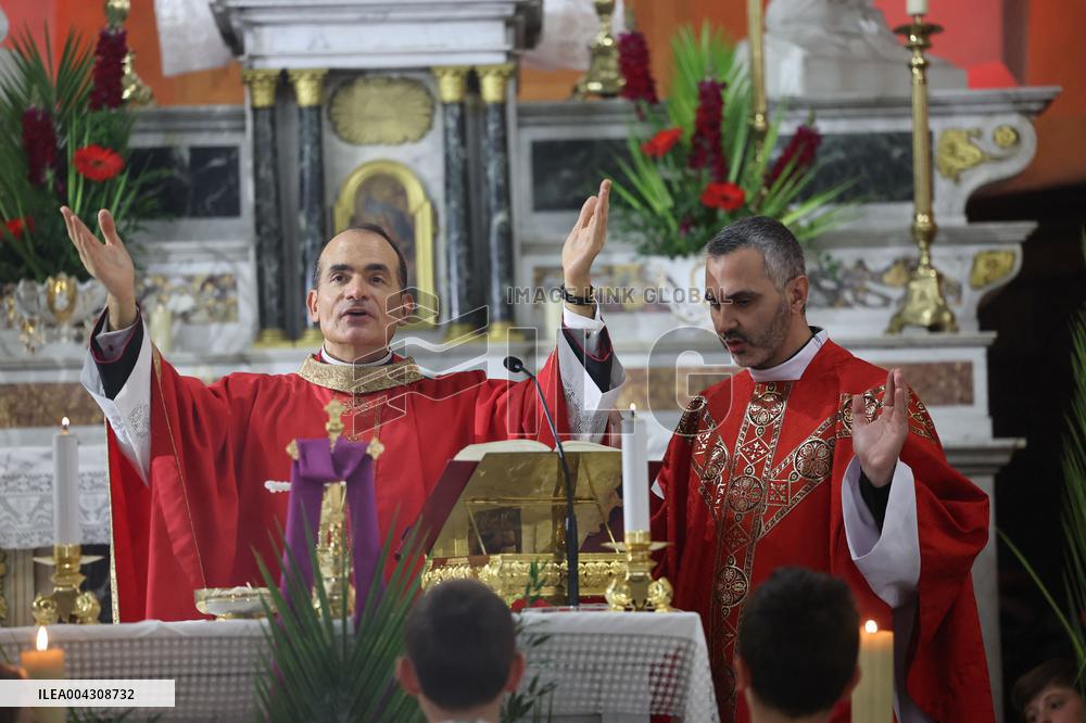 Christian Blessing Ceremony Of Branches In Calvi