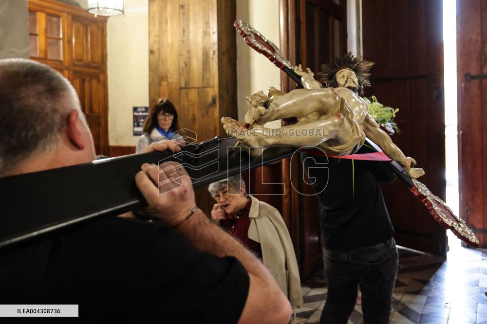 Christian Blessing Ceremony Of Branches In Calvi