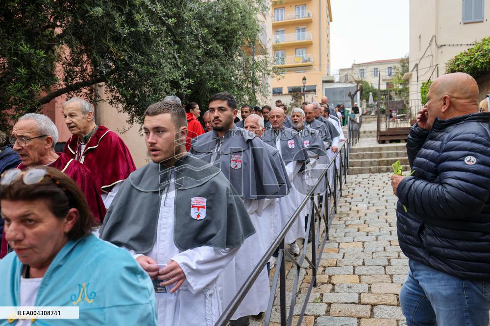 Christian Blessing Ceremony Of Branches In Calvi