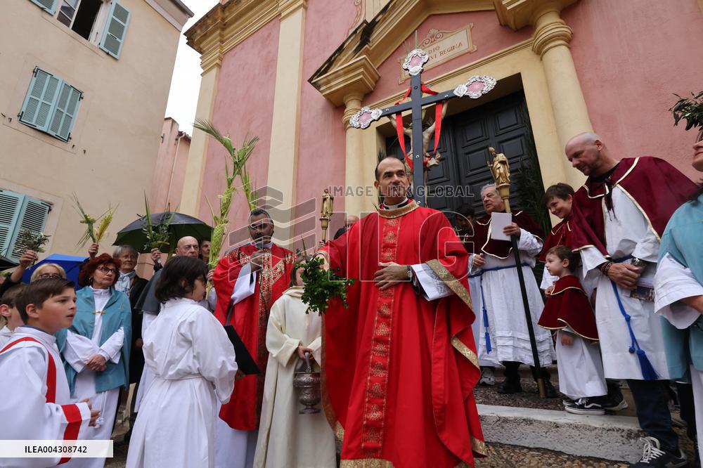 Christian Blessing Ceremony Of Branches In Calvi
