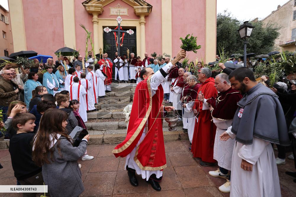 Christian Blessing Ceremony Of Branches In Calvi