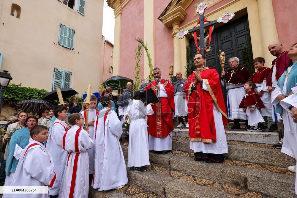 Christian Blessing Ceremony Of Branches In Calvi