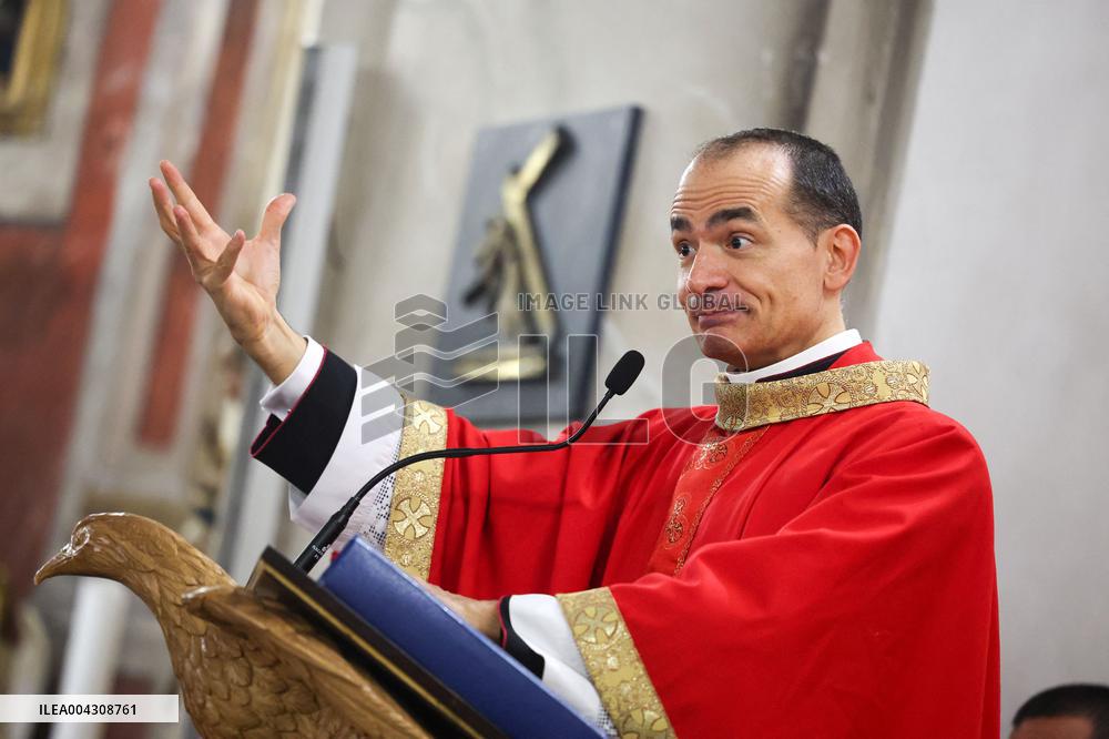 Christian Blessing Ceremony Of Branches In Calvi