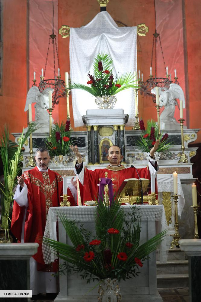 Christian Blessing Ceremony Of Branches In Calvi
