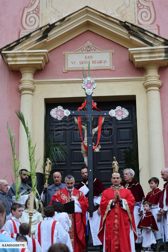 Christian Blessing Ceremony Of Branches In Calvi