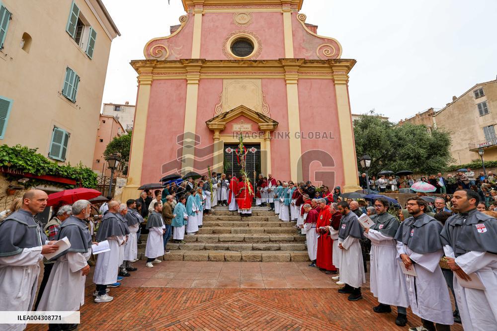 Christian Blessing Ceremony Of Branches In Calvi