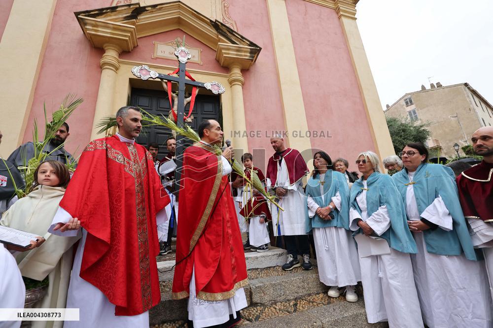 Christian Blessing Ceremony Of Branches In Calvi