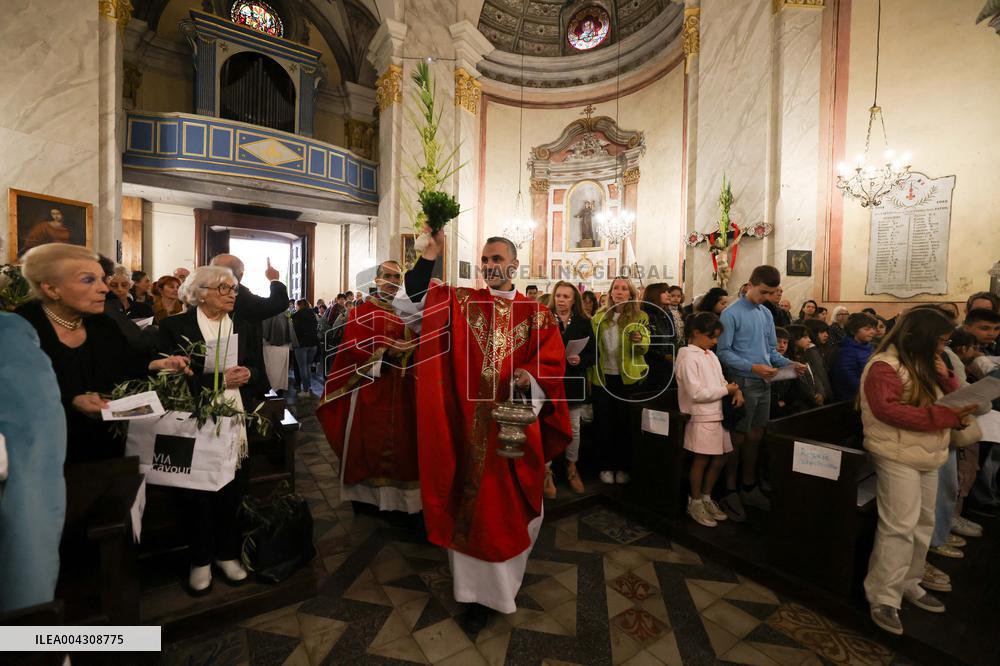 Christian Blessing Ceremony Of Branches In Calvi