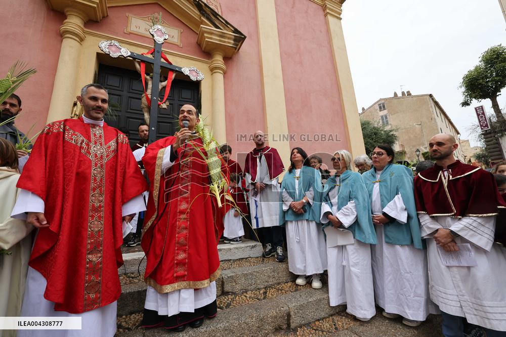 Christian Blessing Ceremony Of Branches In Calvi