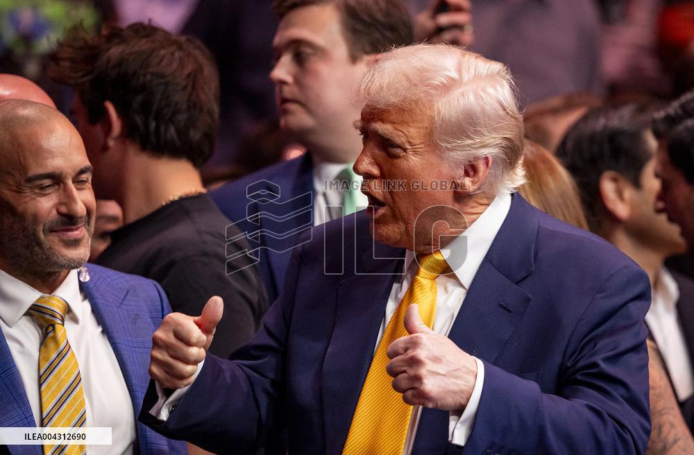 President Trump And Elon Musk At UFC 314 - Miami