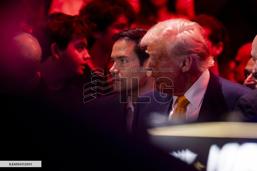 President Trump And Elon Musk At UFC 314 - Miami