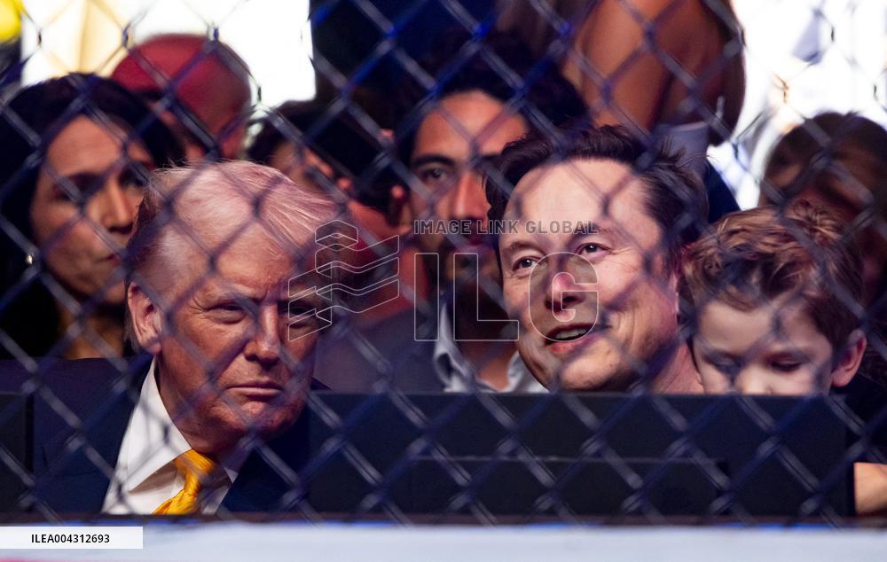 President Trump And Elon Musk At UFC 314 - Miami