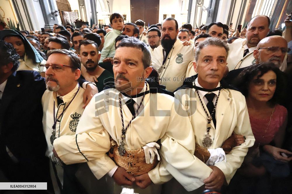 Antonio Banderas Leads Palm Sunday Procession - Malaga