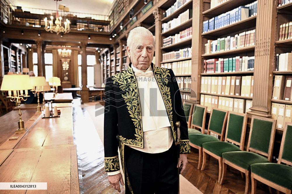 Nobel Prize Mario Vargas Llosa Enters The French Academy - Paris