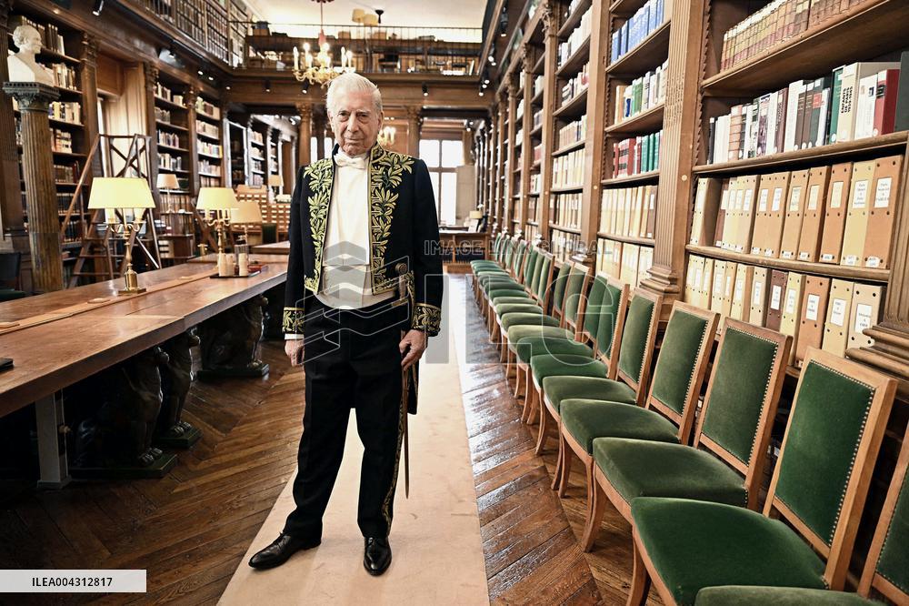 Nobel Prize Mario Vargas Llosa Enters The French Academy - Paris