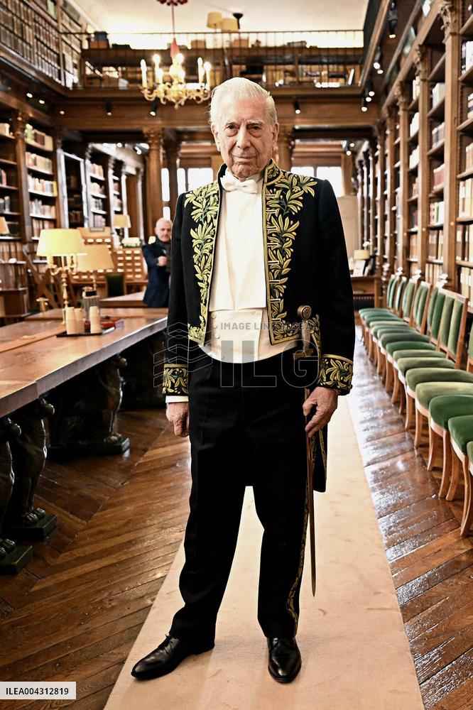 Nobel Prize Mario Vargas Llosa Enters The French Academy - Paris