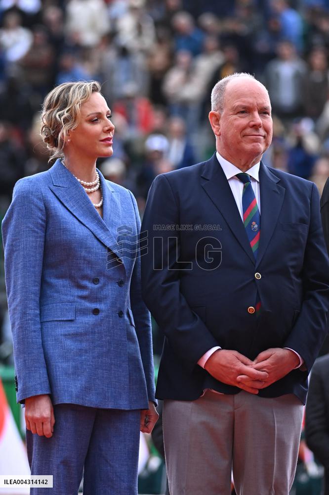 NO TABLOIDS - Prince Albert II And Charlene At Rolex Masters Doubles Final - Monaco