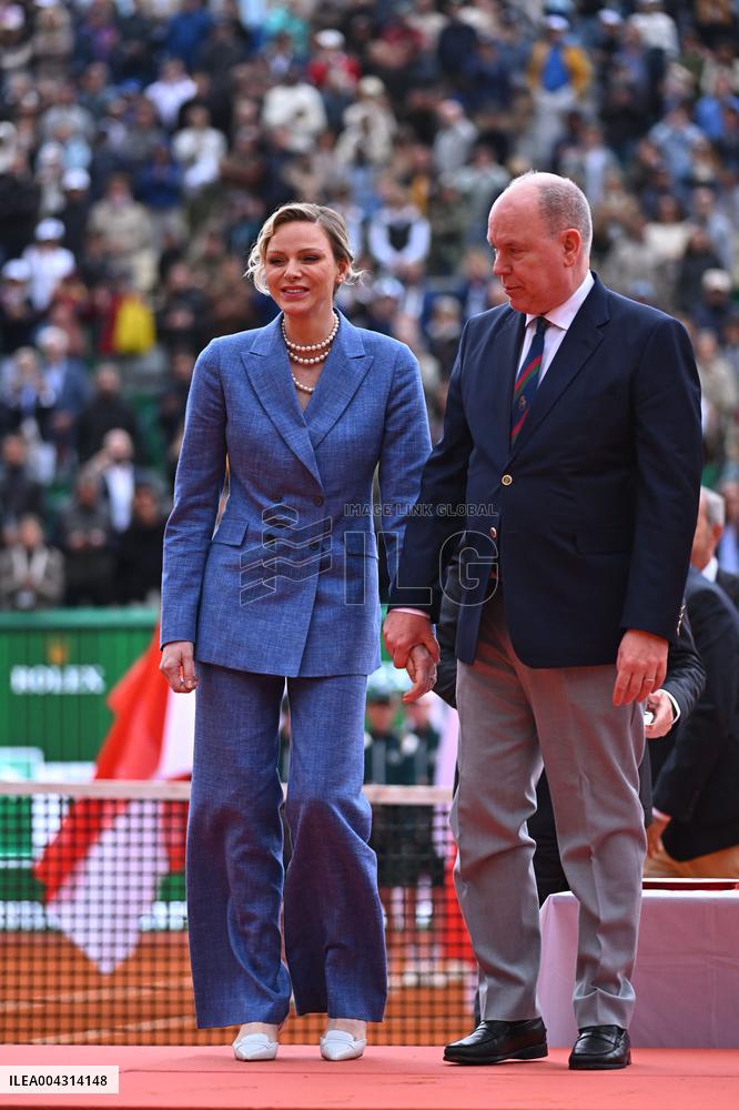 NO TABLOIDS - Prince Albert II And Charlene At Rolex Masters Doubles Final - Monaco