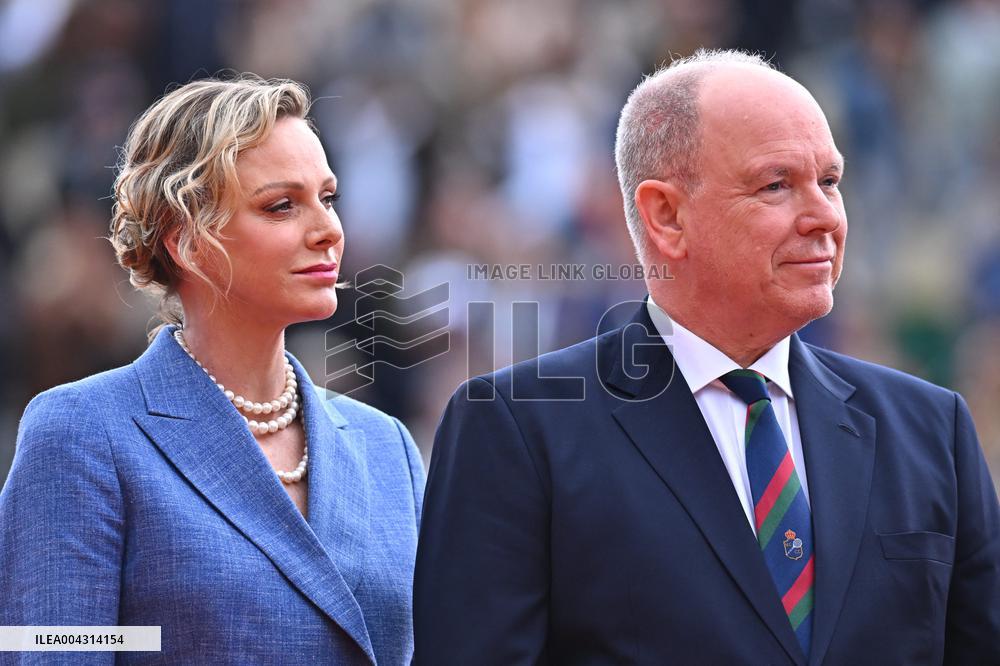 NO TABLOIDS - Prince Albert II And Charlene At Rolex Masters Doubles Final - Monaco