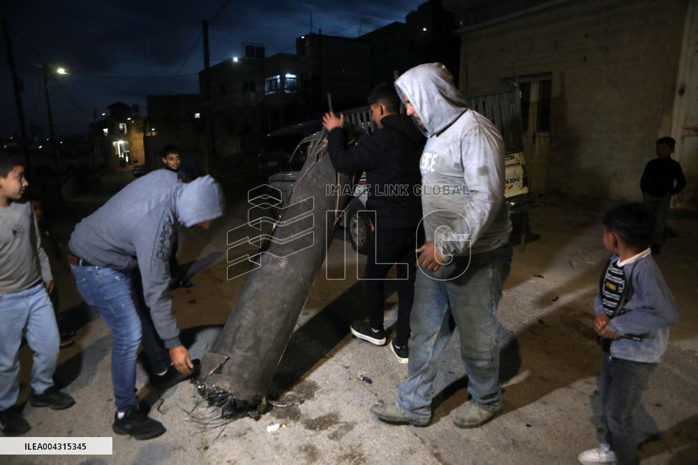 A missile interception which has fallen in West Bank