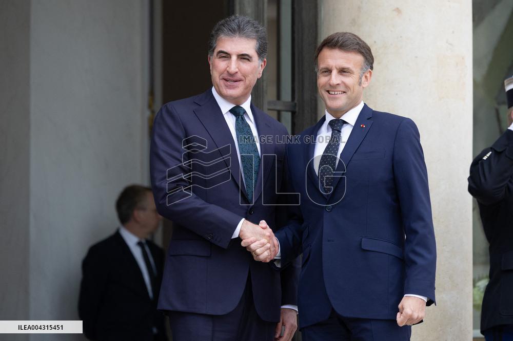 Emmanuel Macron welcomes the President of Iraq autonomous Kurdistan - Paris