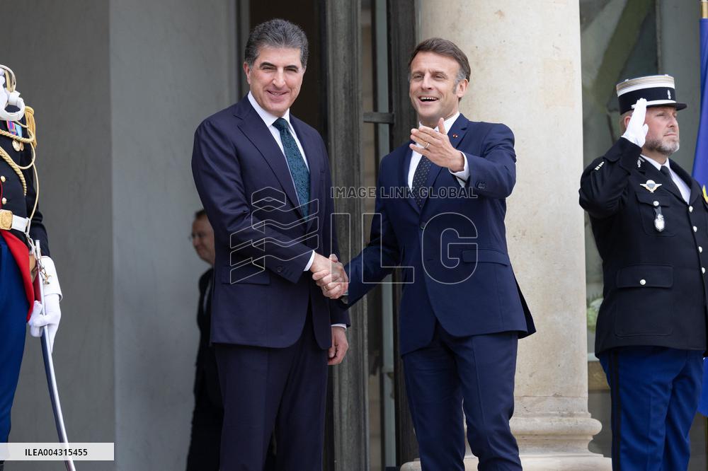 Emmanuel Macron welcomes the President of Iraq autonomous Kurdistan - Paris