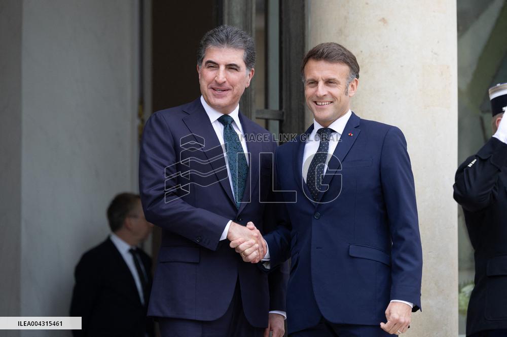Emmanuel Macron welcomes the President of Iraq autonomous Kurdistan - Paris
