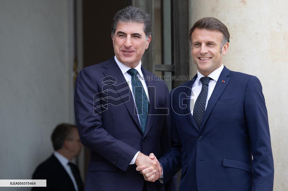 Emmanuel Macron welcomes the President of Iraq autonomous Kurdistan - Paris