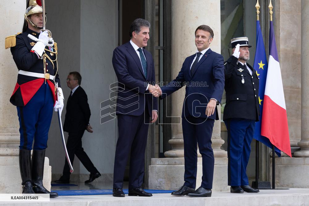 Emmanuel Macron welcomes the President of Iraq autonomous Kurdistan - Paris